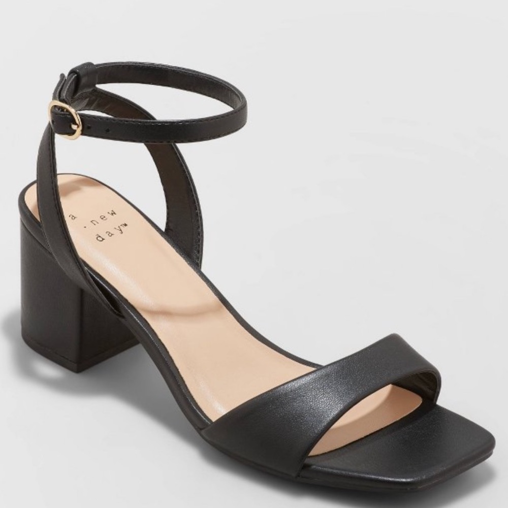 A New Day Black Heel Sandals 5W